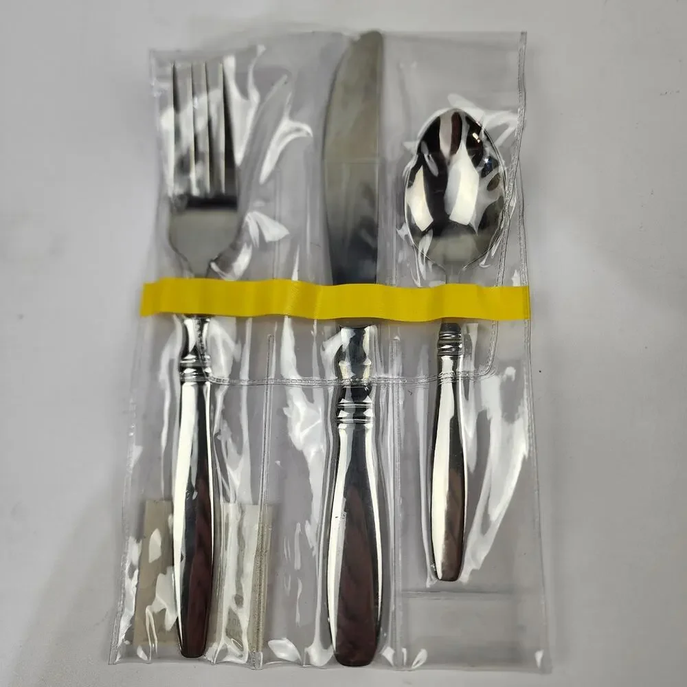 3pc Place Setting Reed & Barton BROMPTON Stainless Flatware Spoon Knife Fork NIB